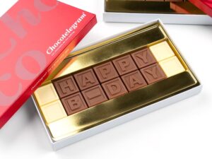 Skicka choklad med personlig text